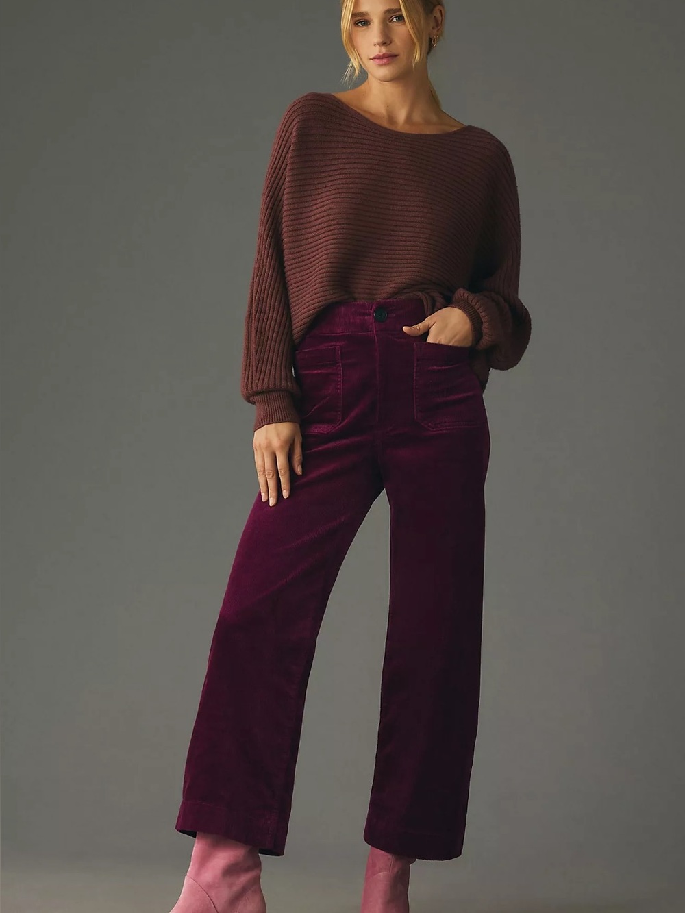 Anthropologie Maeve Colette Corduroy Crop Wide-Leg Pant..Size 26 EUC